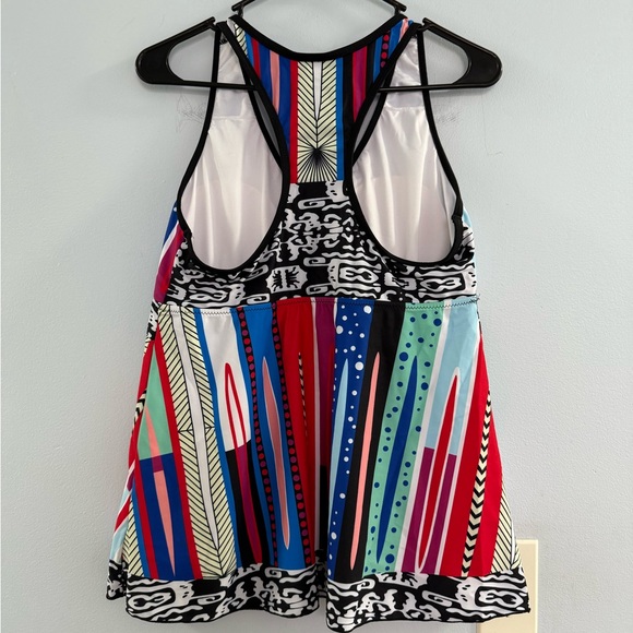 NWT MultiColor Racerback Tankini Top - Picture 2 of 4
